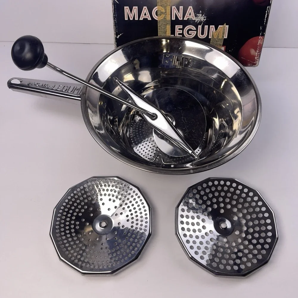 Macina Legumi 18/10 Stainless Steel Veg Food Mill Made in Italy w/Original Box